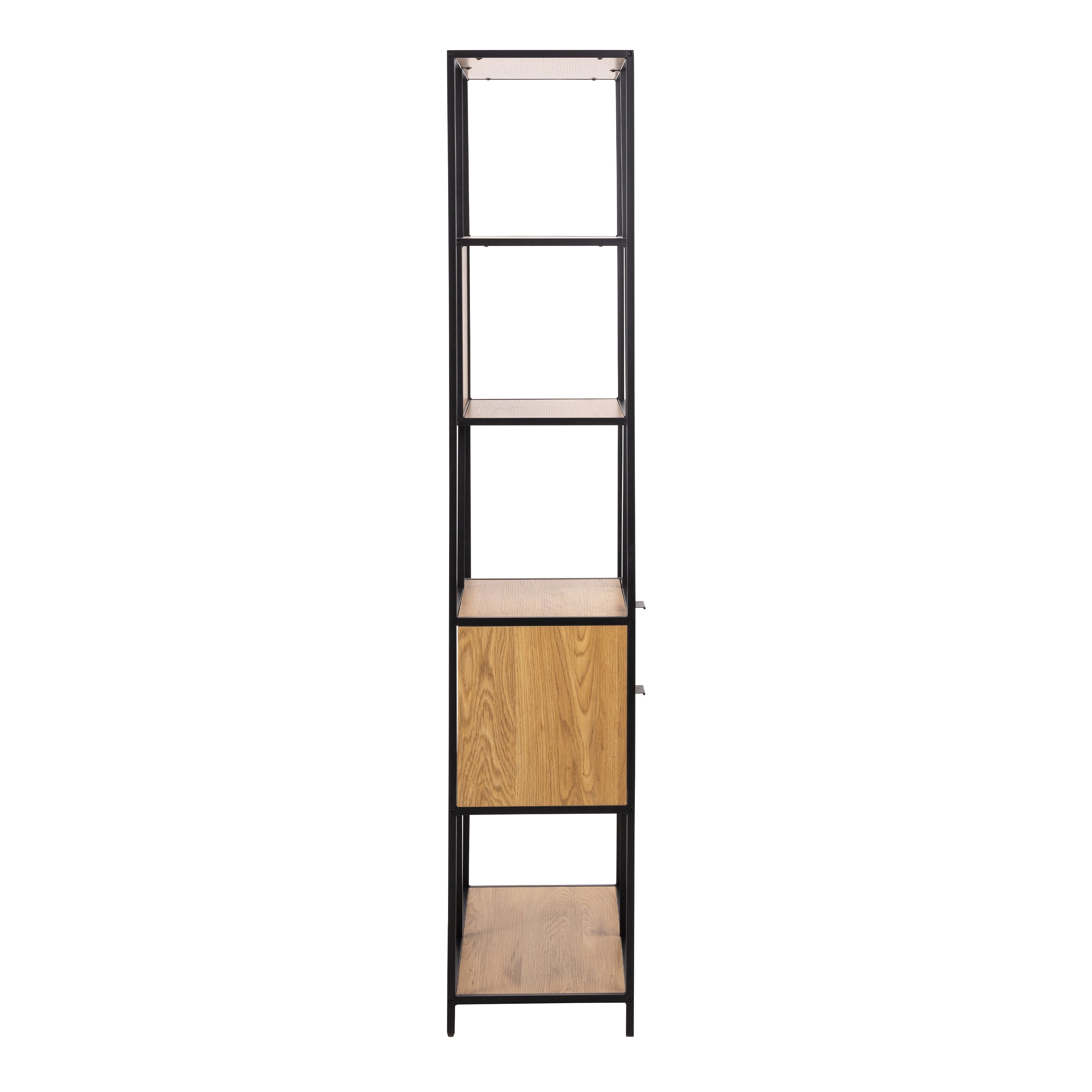 Seaford Wide Grey Steel Bookcase With 4 Grey Melamine Shelves