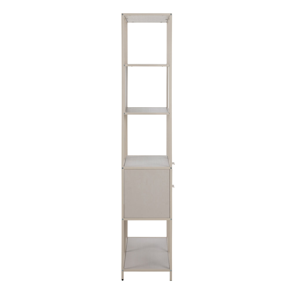 Seaford Wide Grey Steel Bookcase With 4 Grey Melamine Shelves