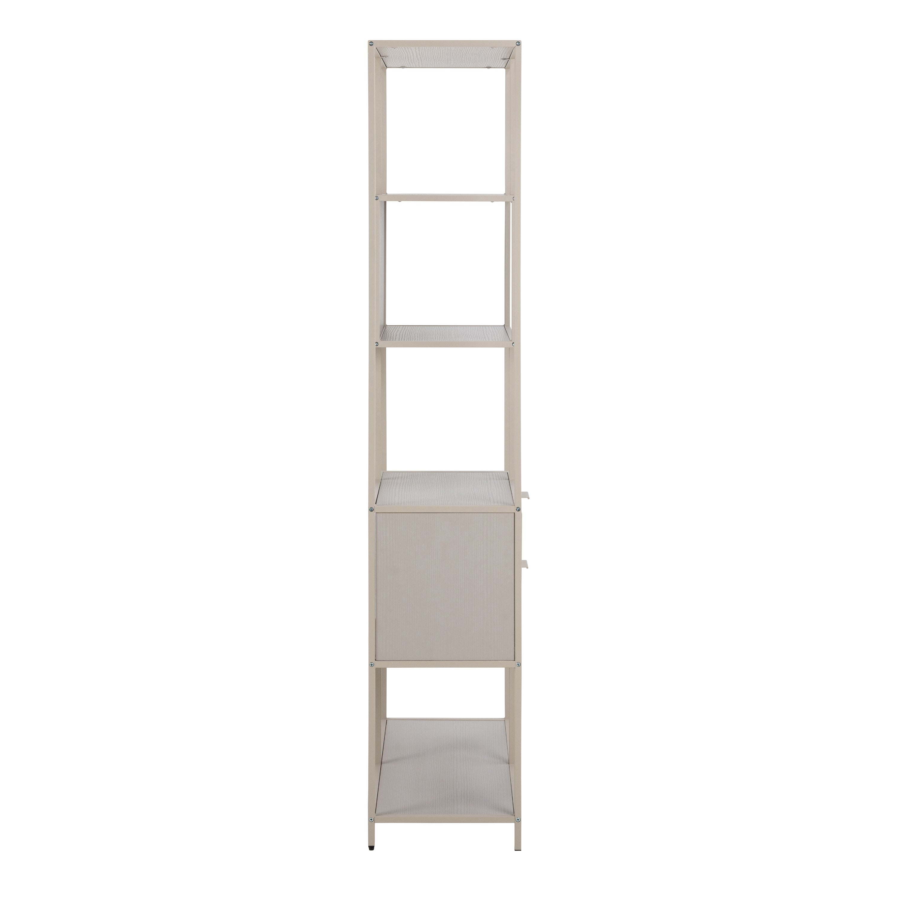 Seaford Wide Grey Steel Bookcase With 4 Grey Melamine Shelves