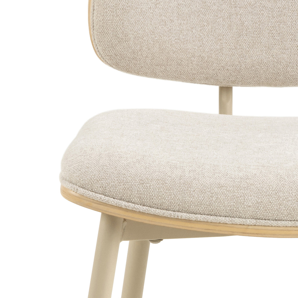Owen Dining Chair in Apia Fabric Beige Set of 2