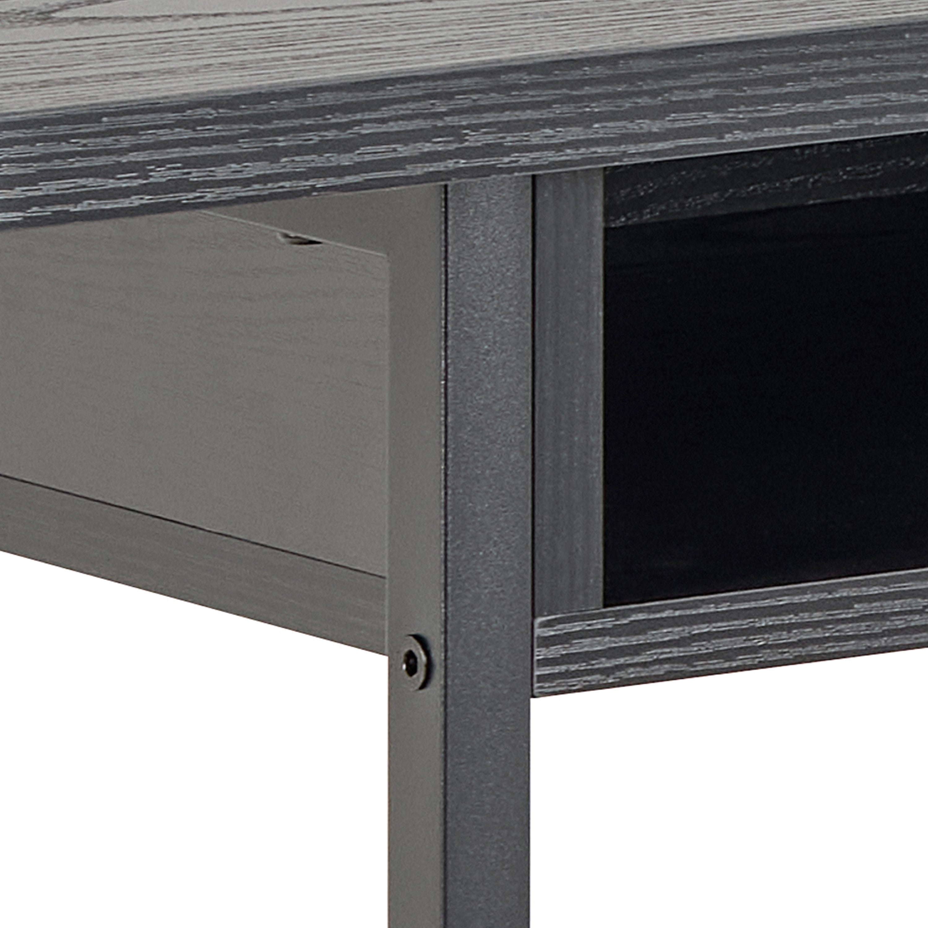 Darlington Console Table With Open Shelf and Oak Top in Black