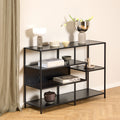 Seaford Wide Ash Black Metal Bookcase With 4 Black Ash Shelves