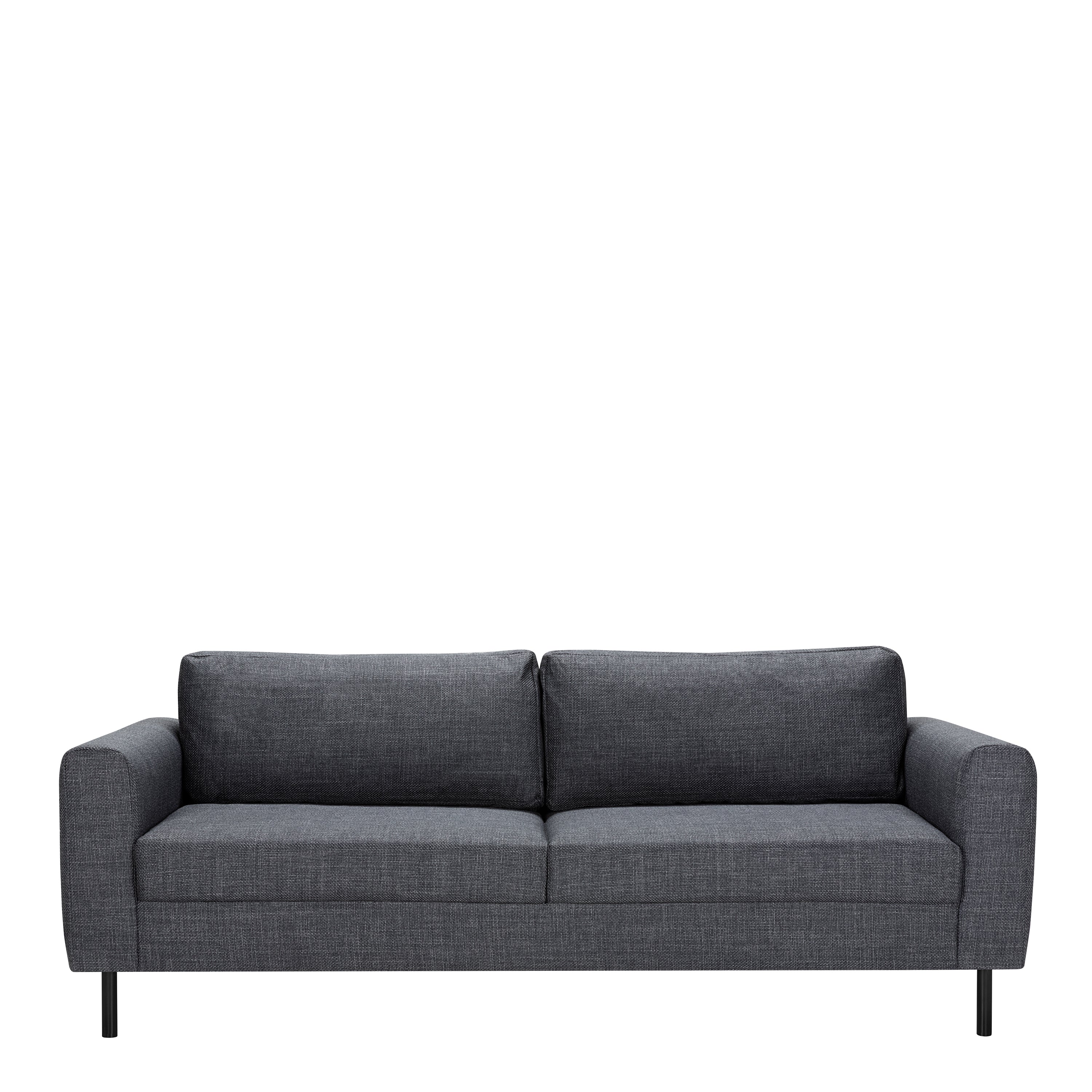 Omaha Set of 2 x 3 Seater Sofas in Basel Dark Grey Fabric