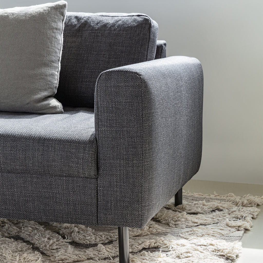 Omaha 2 + 3 Seater Sofa set in Basel Dark Grey Fabric