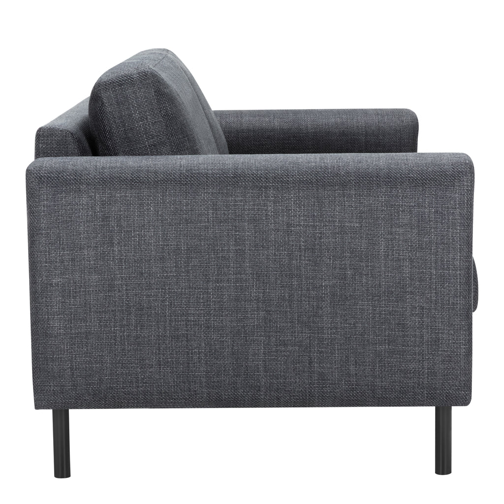 Omaha Set of 2 x 2 Seater Sofas in Basel Dark Grey Fabric