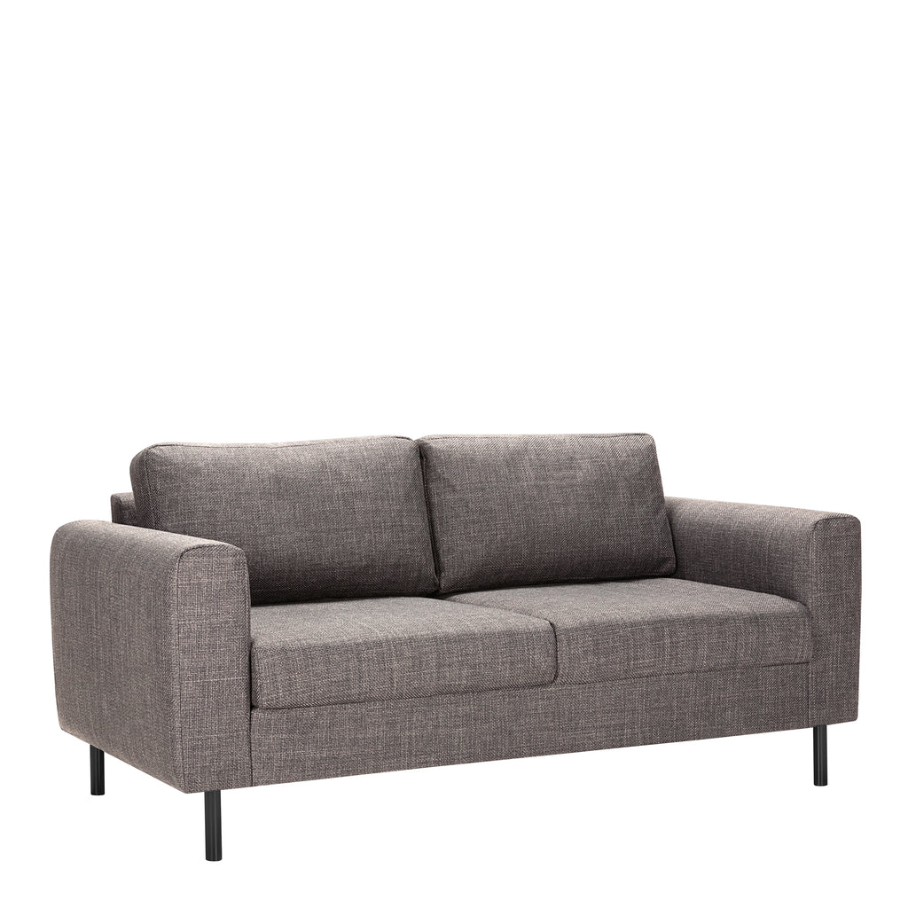 Omaha Set of 2 x 2 Seater Sofas in Basel Light Grey Brown Fabric