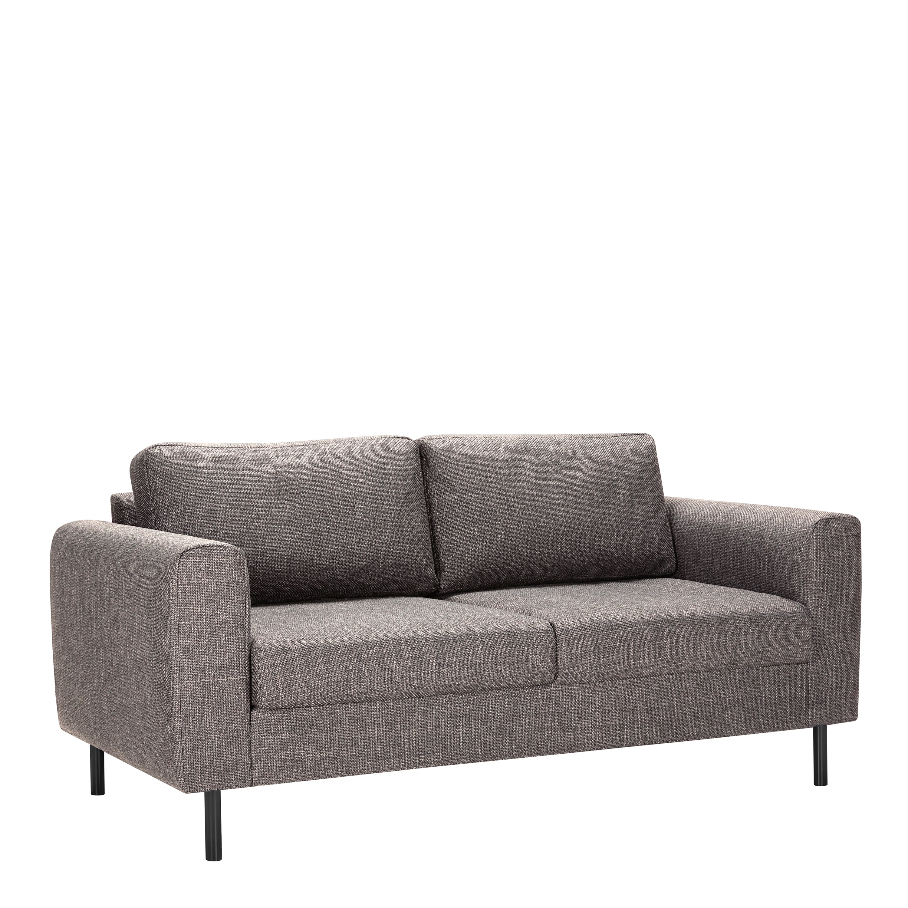 Omaha Set of 2 x 2 Seater Sofas in Basel Light Grey Brown Fabric