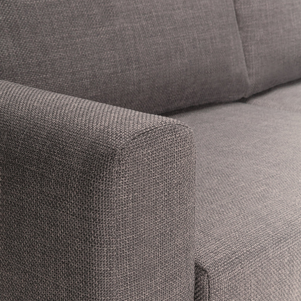 Omaha Set of 2 x 3 Seater Sofas in Basel Light Grey Brown Fabric