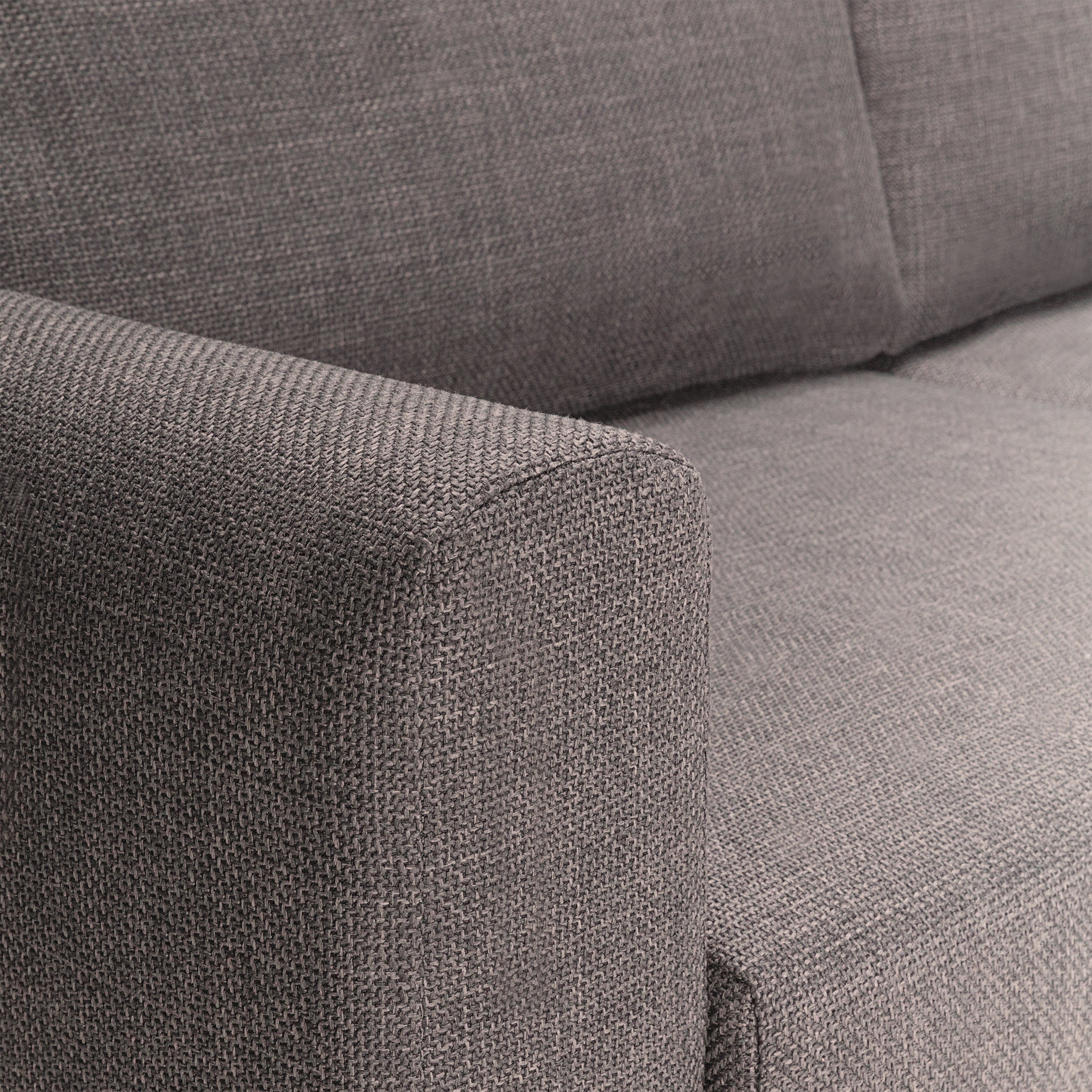 Omaha Set of 2 x 3 Seater Sofas in Basel Light Grey Brown Fabric