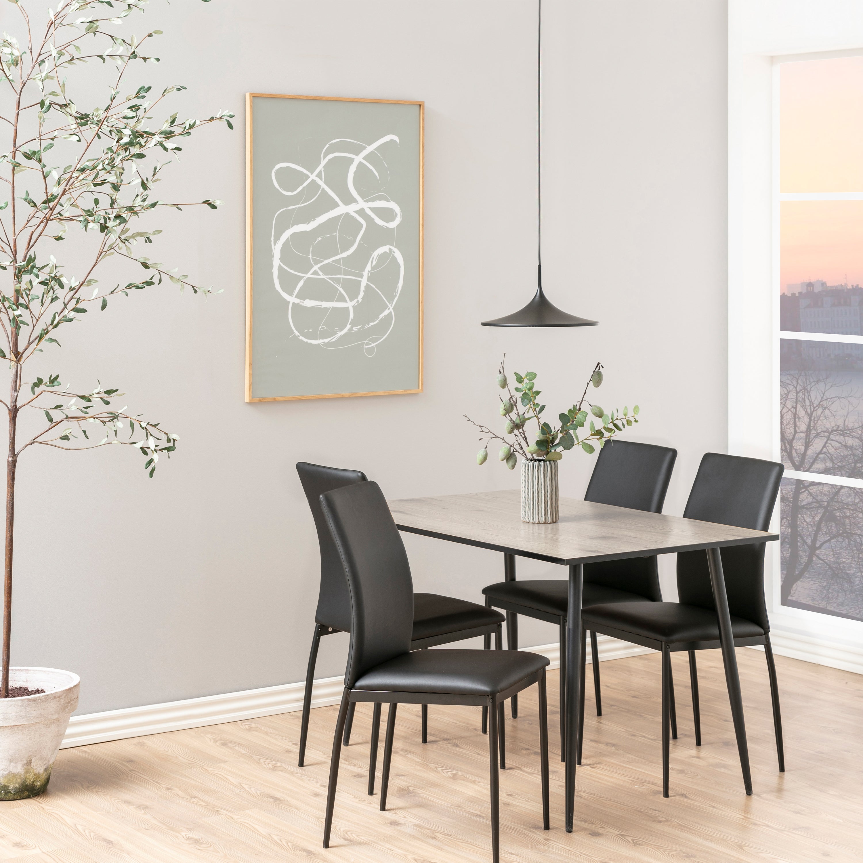 Wilma Dining Table with White Oak Top & Black Legs 120x80cm