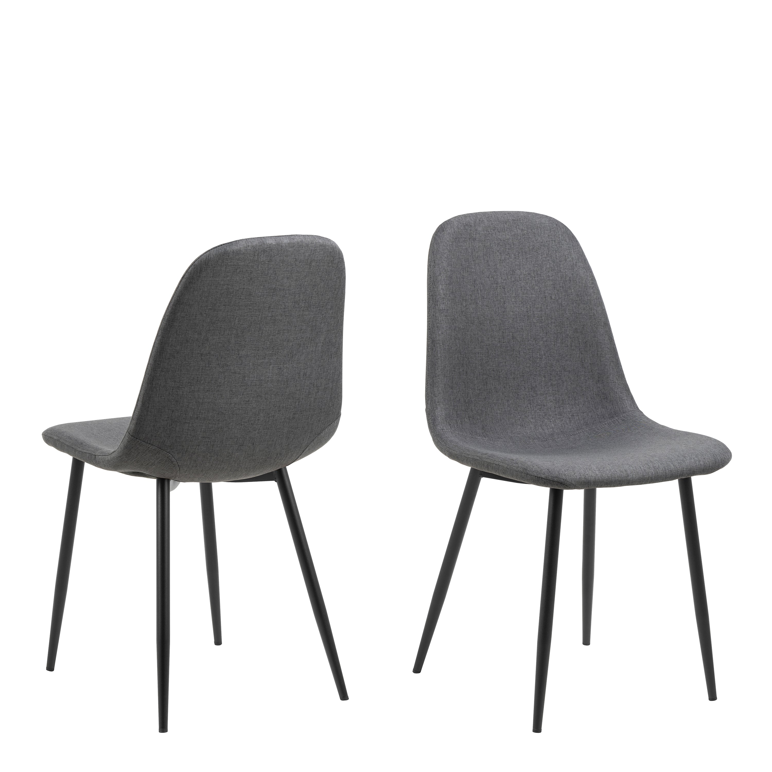 Wilma Dining Table with Oak Top & Black Legs 120x80cm includes 4 Celia Dining Chairs in Light Grey
