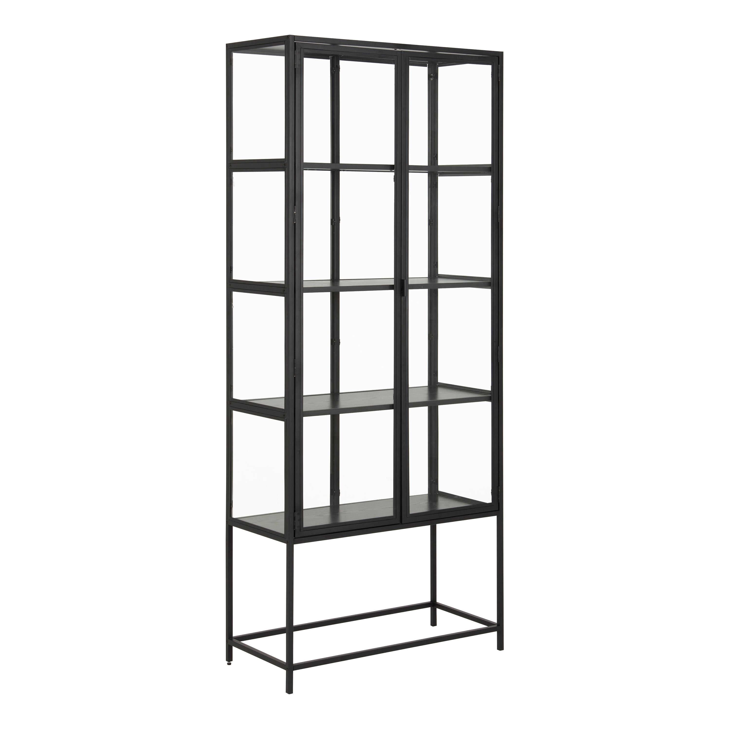 Seaford Wide Grey Steel Bookcase With 4 Grey Melamine Shelves