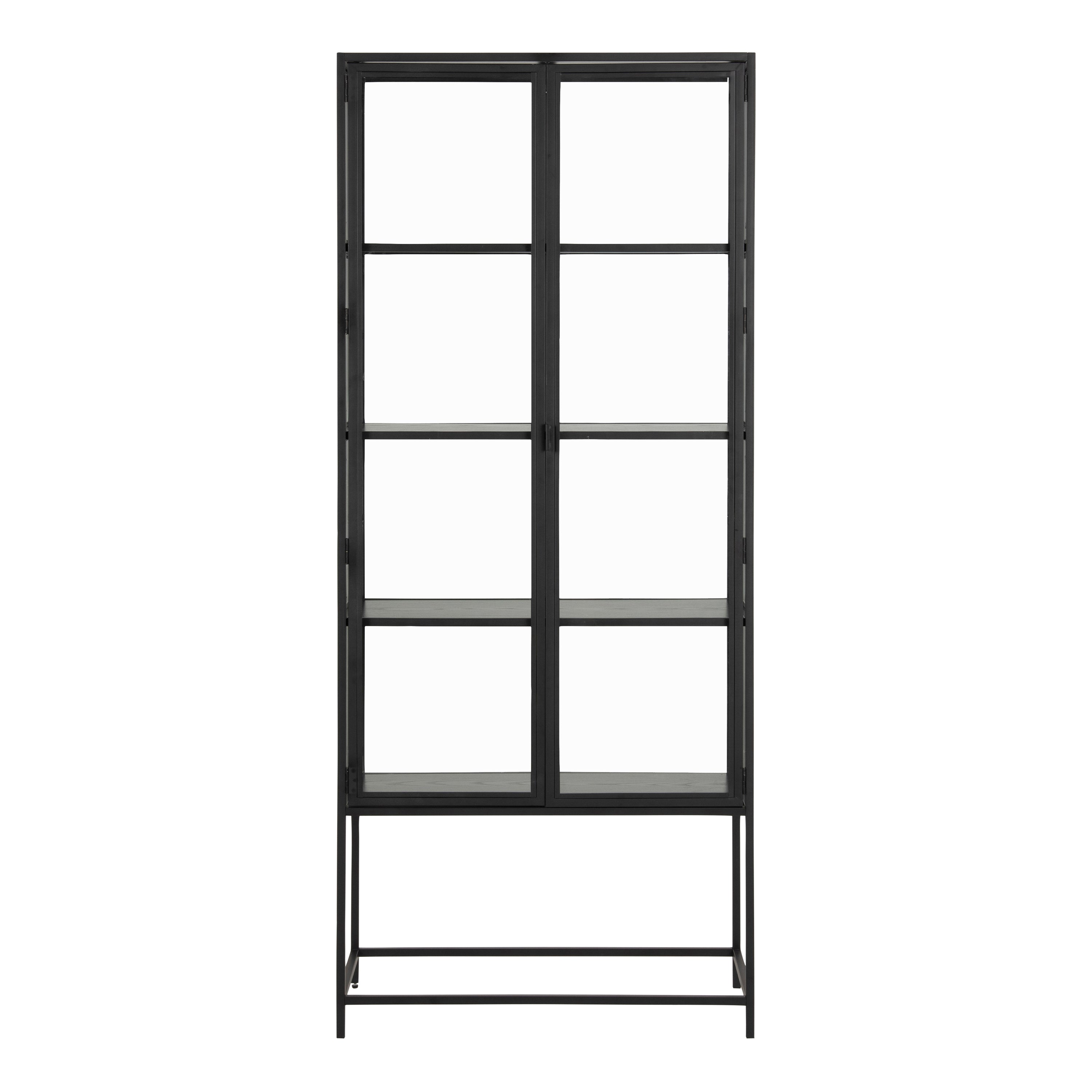 Seaford Wide Grey Steel Bookcase With 4 Grey Melamine Shelves