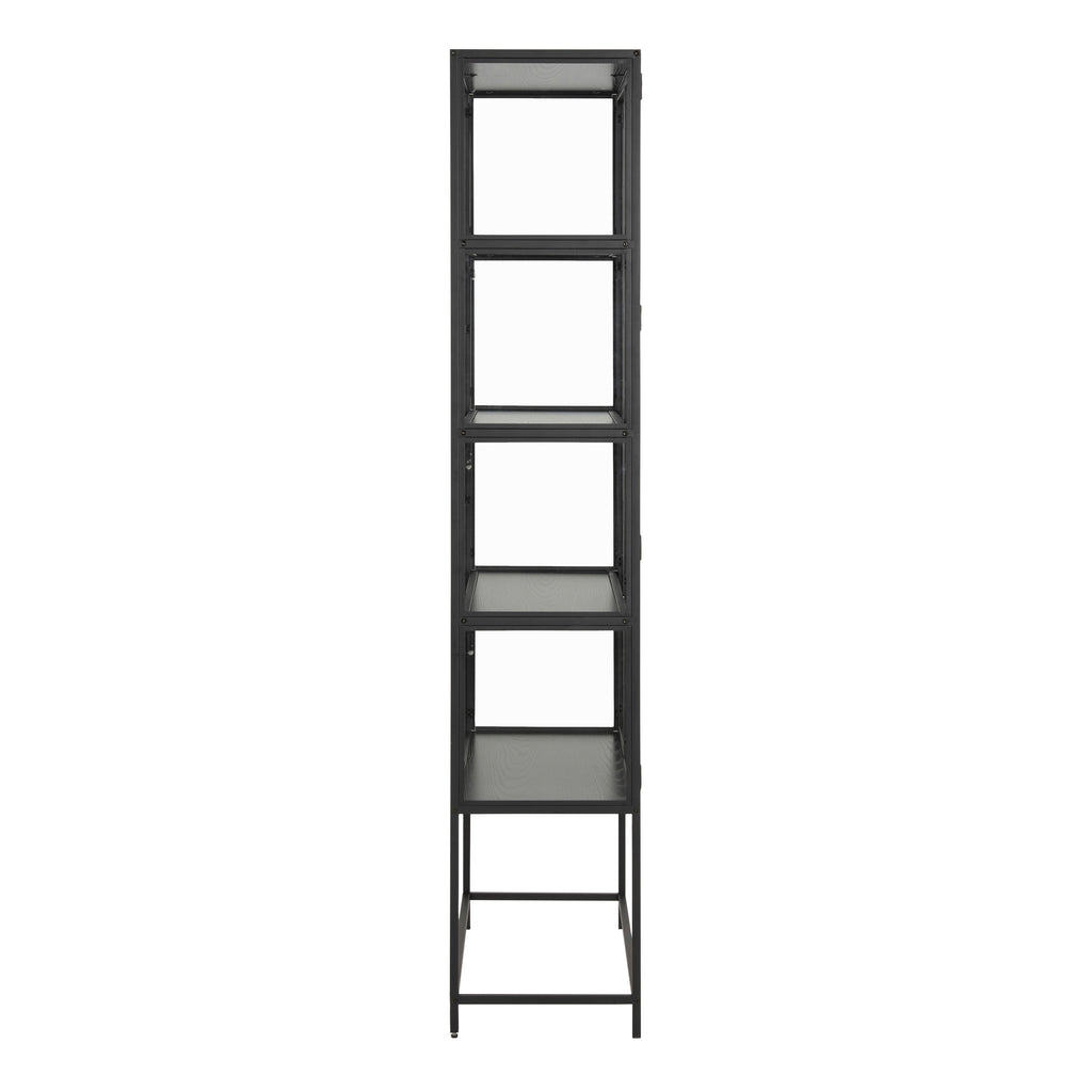 Seaford Wide Grey Steel Bookcase With 4 Grey Melamine Shelves