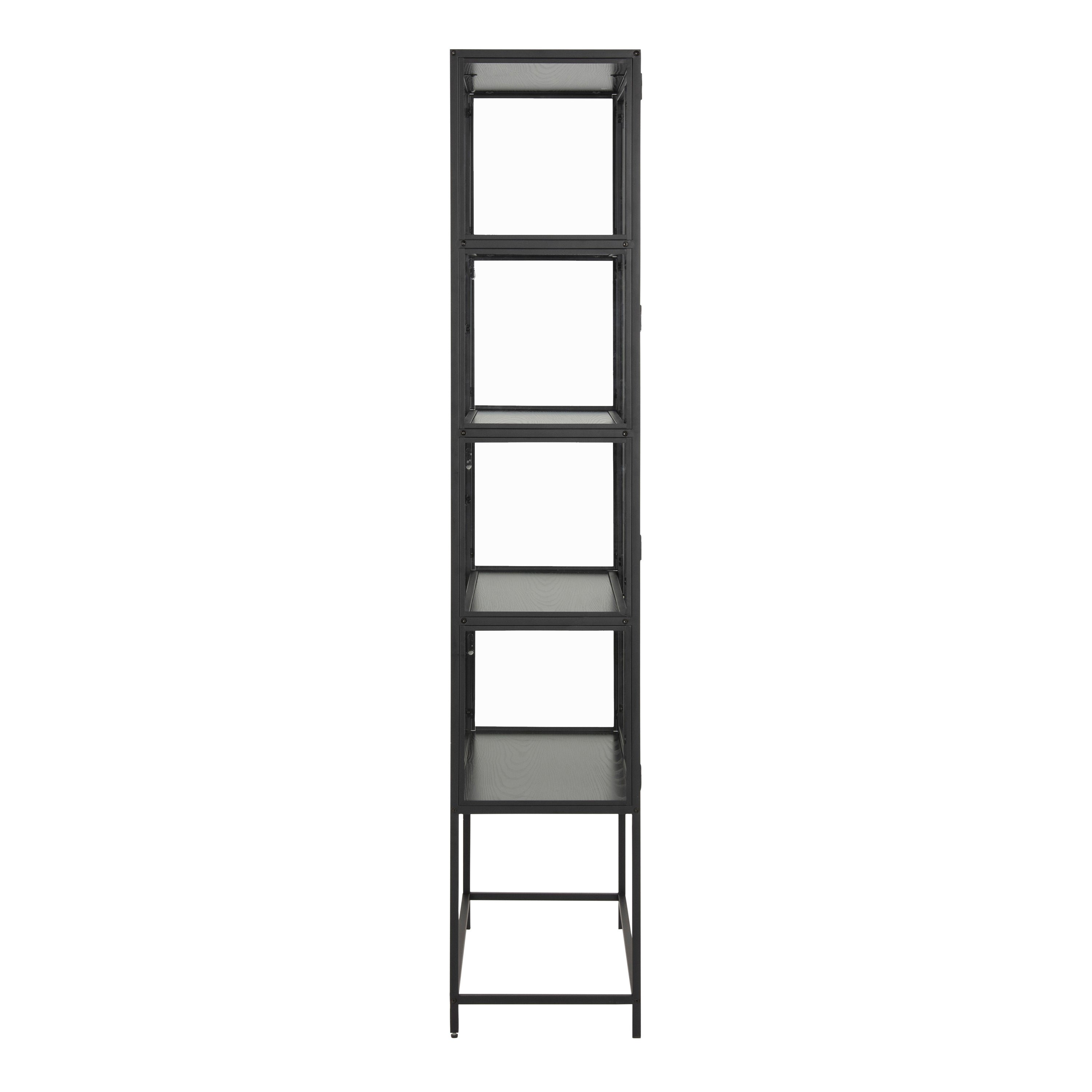 Seaford Wide Grey Steel Bookcase With 4 Grey Melamine Shelves