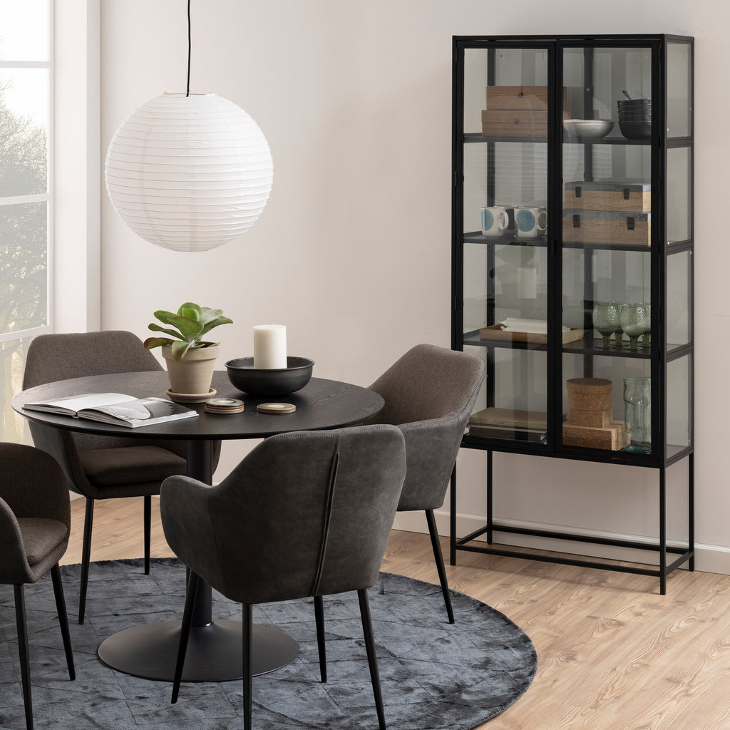 Seaford Wide Grey Steel Bookcase With 4 Grey Melamine Shelves