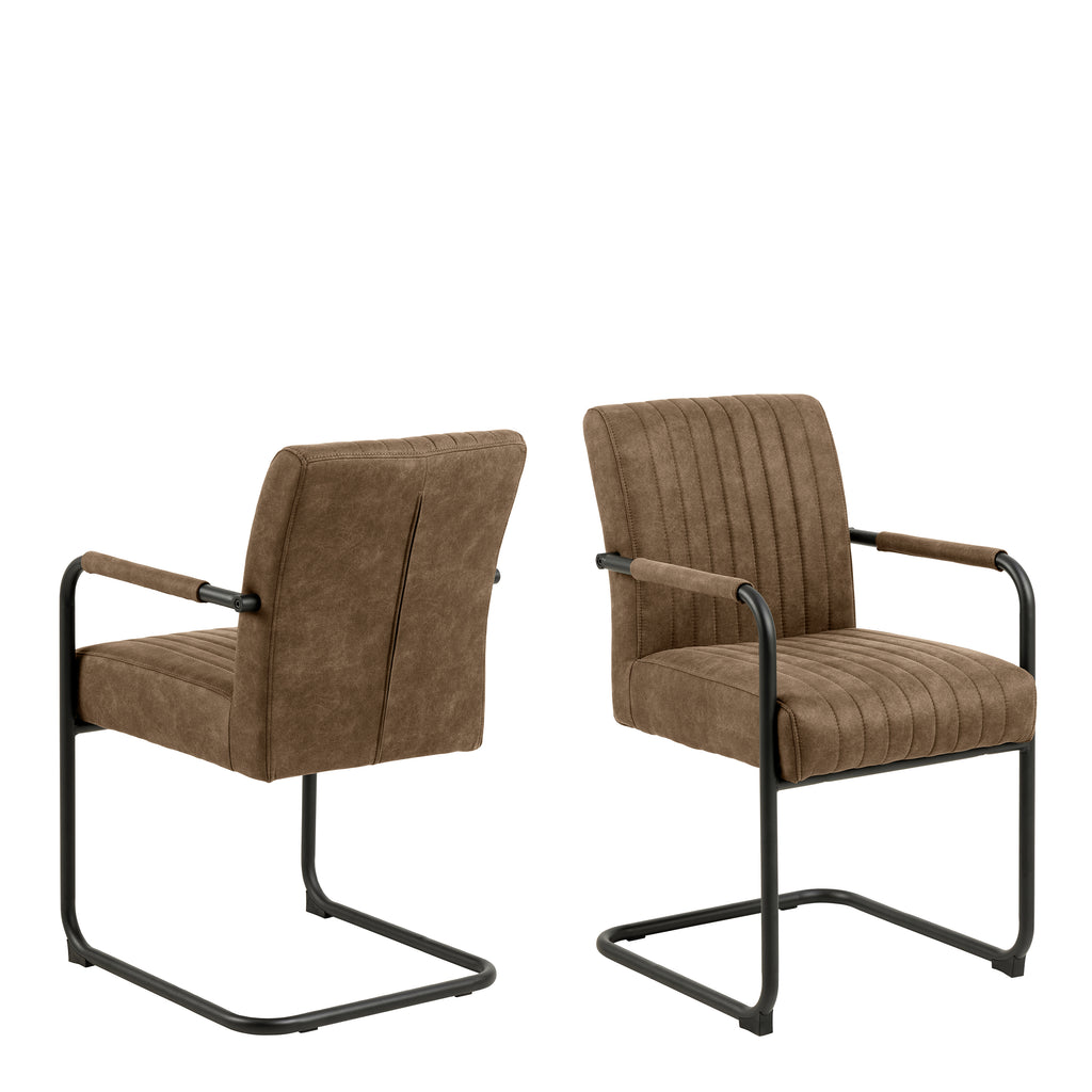 Yale Dining Table in Oak 120cm includes 4 Adele Dining Chairs in Light Brown Fabric