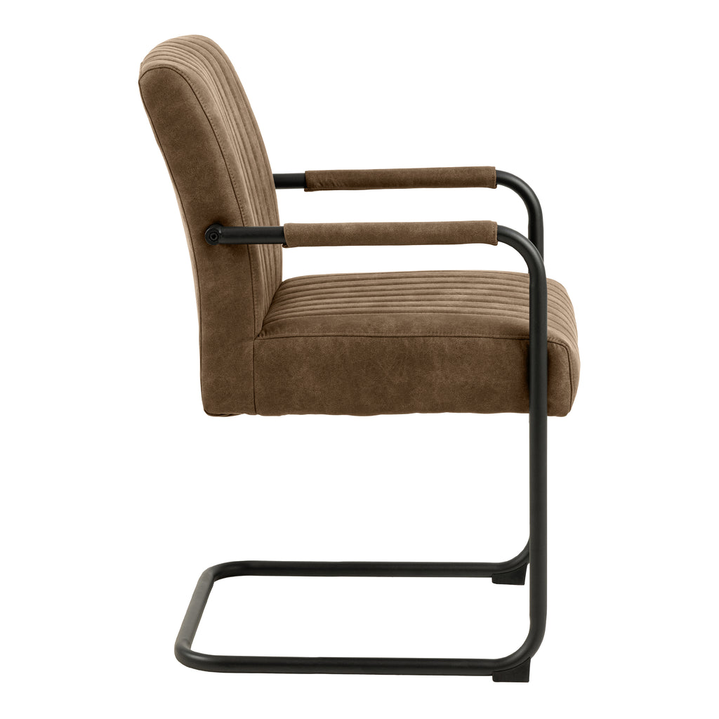 Yale Dining Table in Oak 120cm includes 4 Adele Dining Chairs in Light Brown Fabric