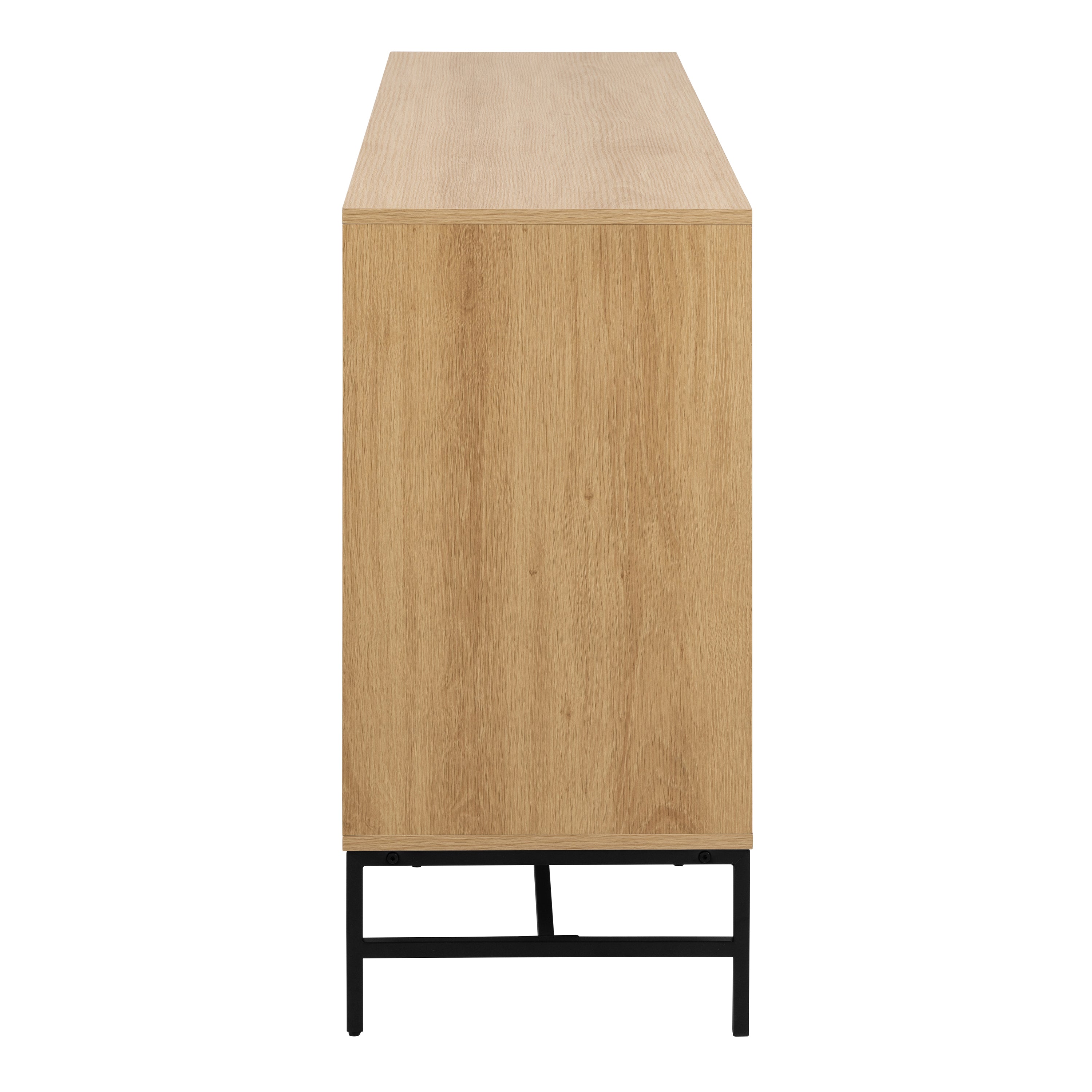 Albany Wide Chest of 6 Drawers in Oak/Black Legs