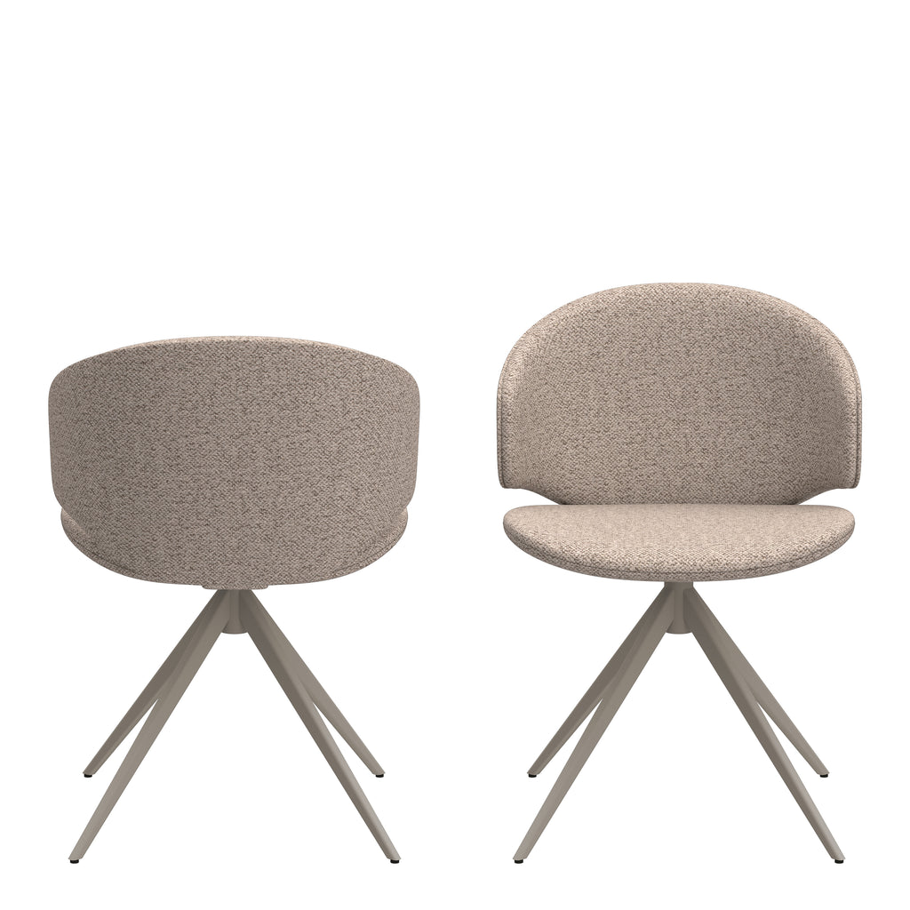 Palermo Ceramic Dining Table in Grey 160x90cm includes 4 Ella Swivel Beige Dining Chairs
