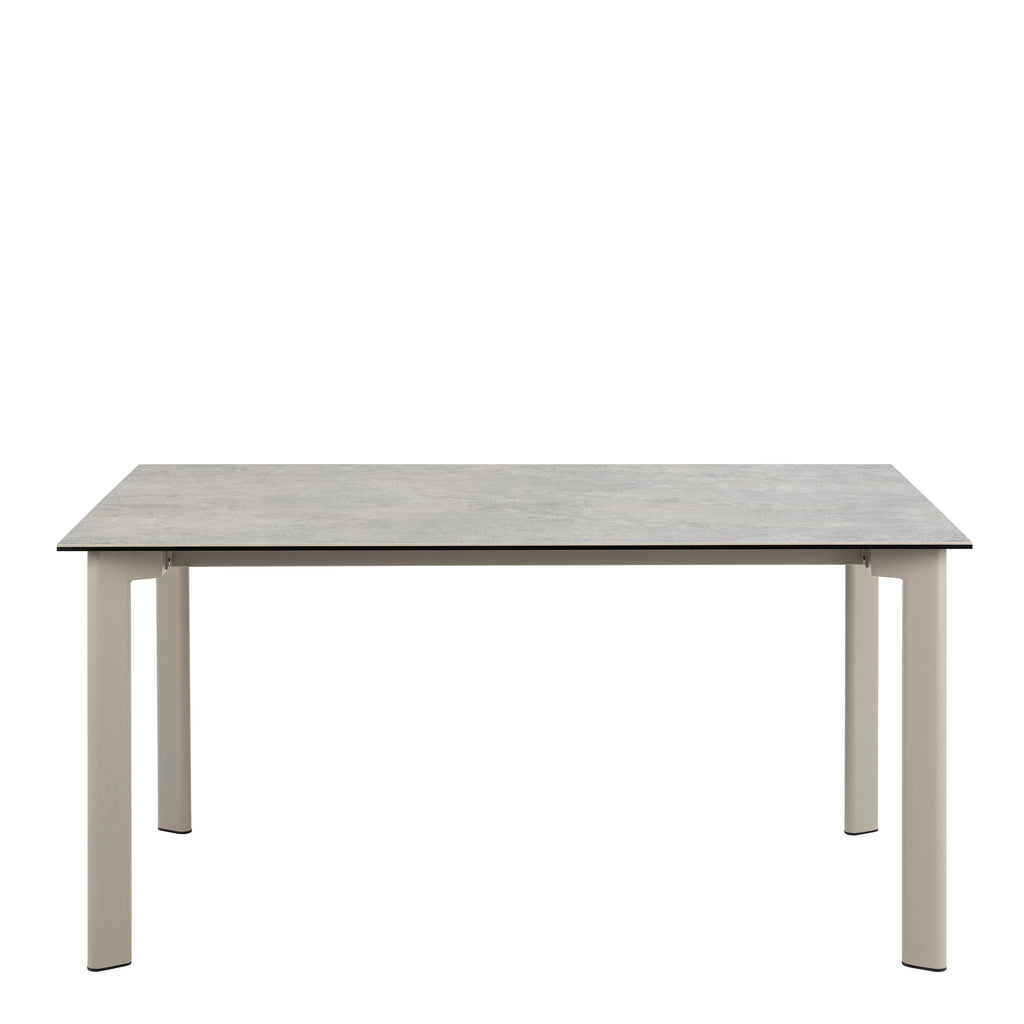 Palermo Ceramic Dining Table in Grey 160x90cm includes 4 Ella Swivel Beige Dining Chairs