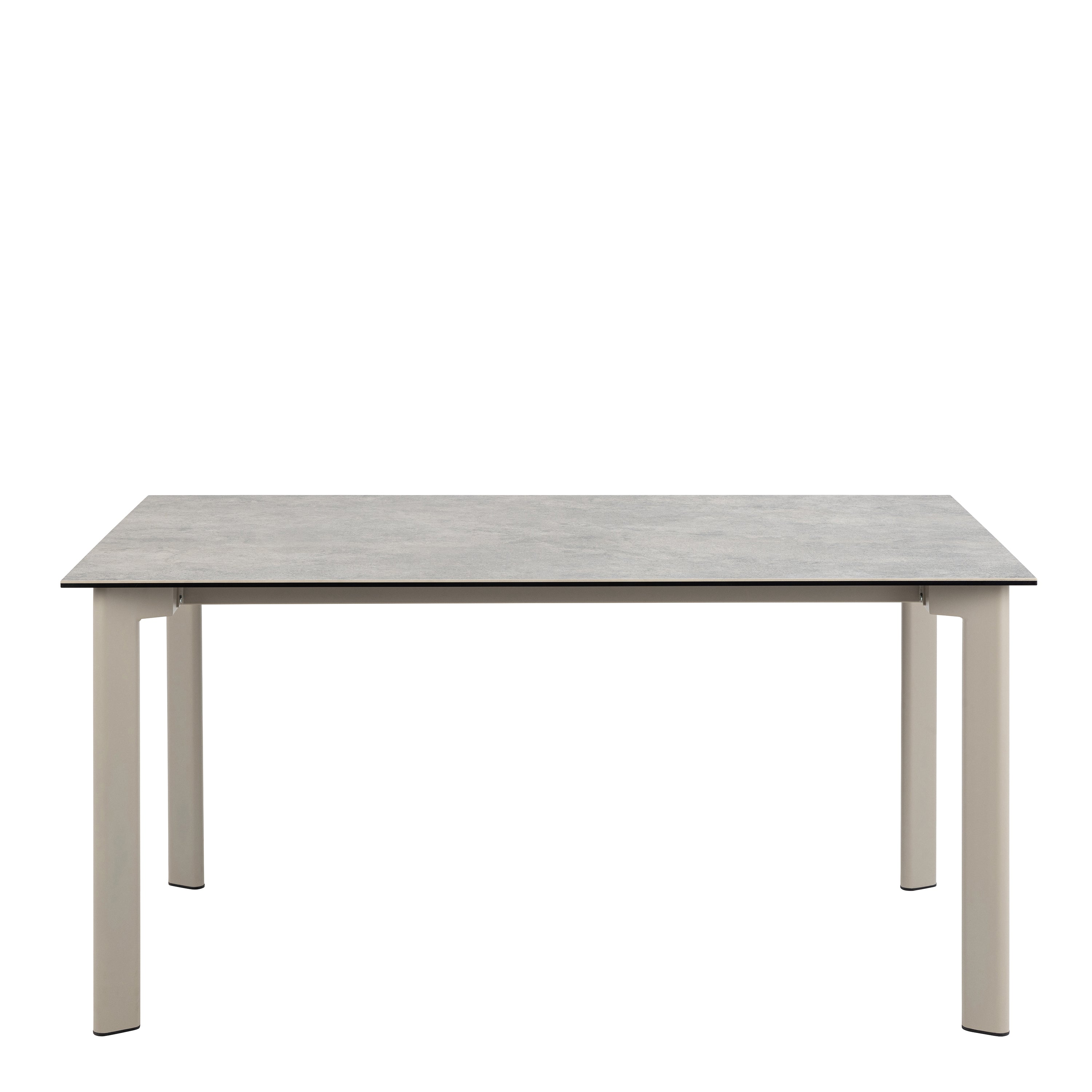 Palermo Ceramic Dining Table in Grey 160x90cm includes 4 Ella Swivel Beige Dining Chairs