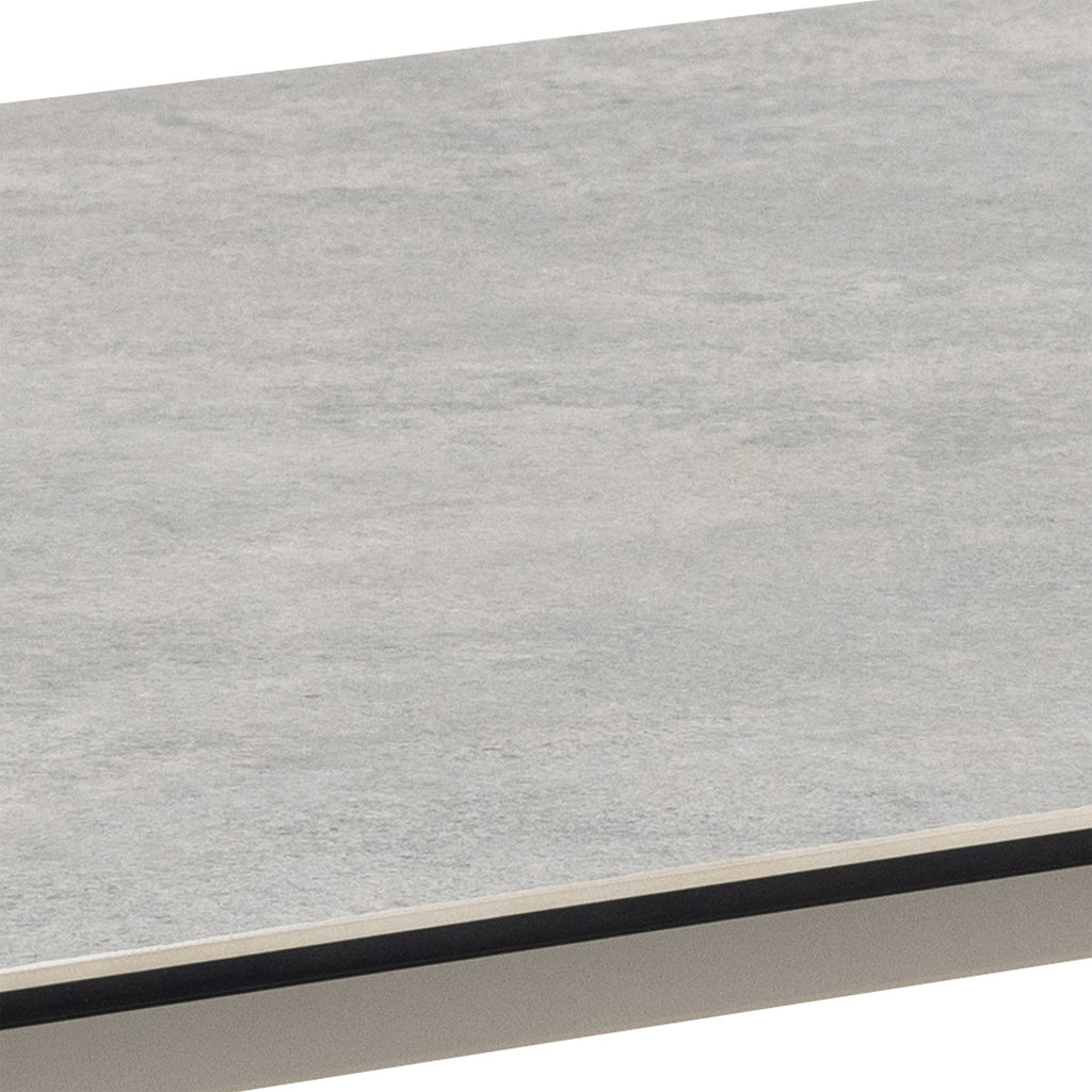 Palermo Ceramic Dining Table in Grey 160x90cm includes 4 Ella Swivel Beige Dining Chairs