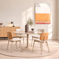 Owen Dining Chair in Apia Fabric Beige Set of 2
