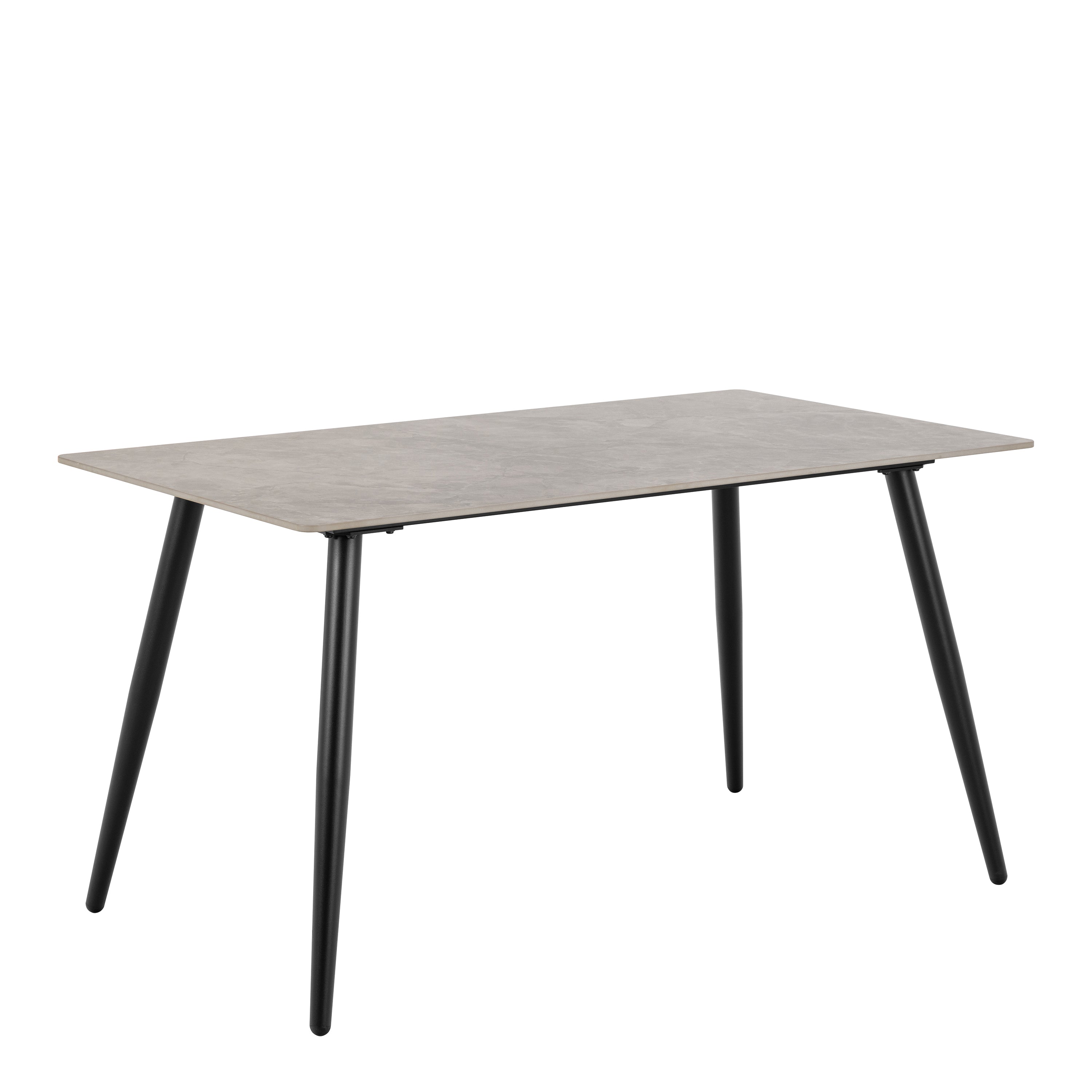 Wicklow Rectangular Dining Table in Grey/Black 140x80cm