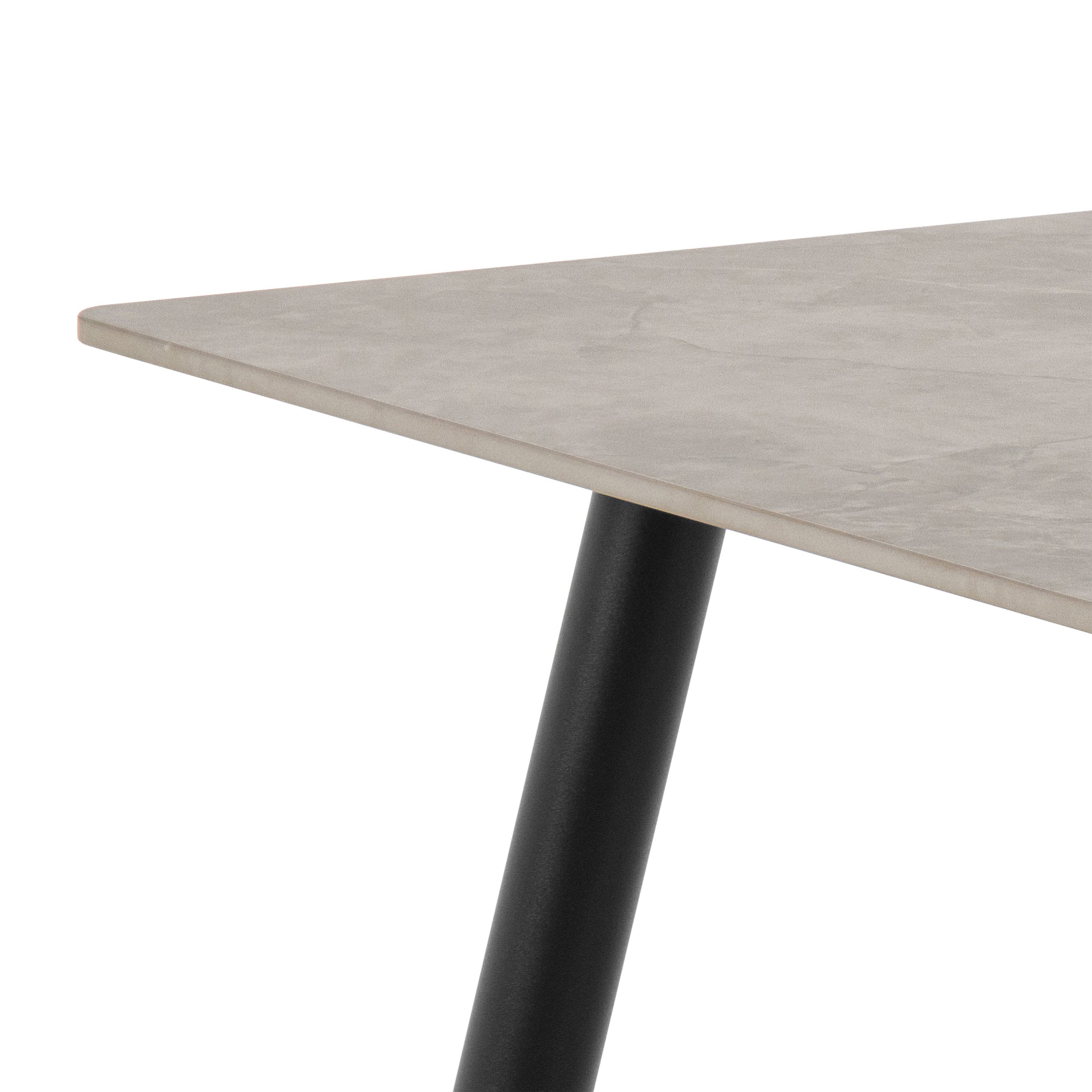 Wicklow Rectangular Dining Table in Grey/Black 140x80cm includes 4 Brooke Dining Chairs in Monza Beige