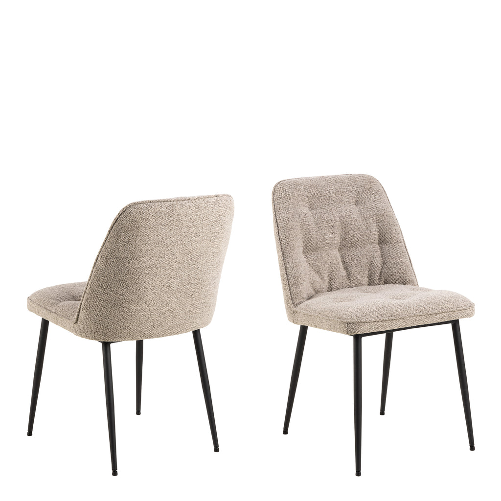 Wicklow Rectangular Dining Table in Grey/Black 140x80cm includes 4 Brooke Dining Chairs in Monza Beige