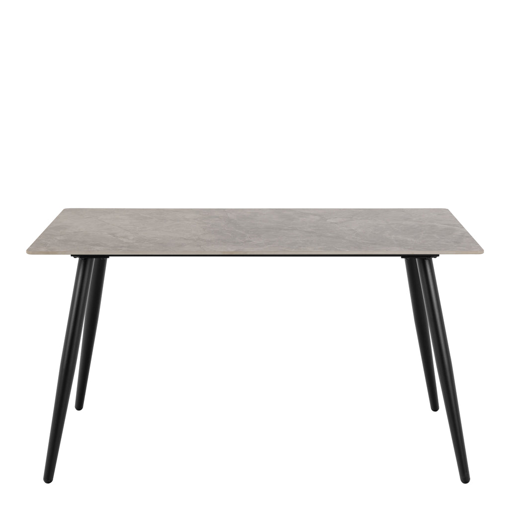 Wicklow Rectangular Dining Table in Grey/Black 140x80cm includes 4 Brooke Dining Chairs in Taupe