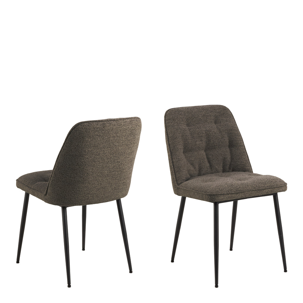 Wicklow Rectangular Dining Table in Grey/Black 140x80cm includes 4 Brooke Dining Chairs in Taupe