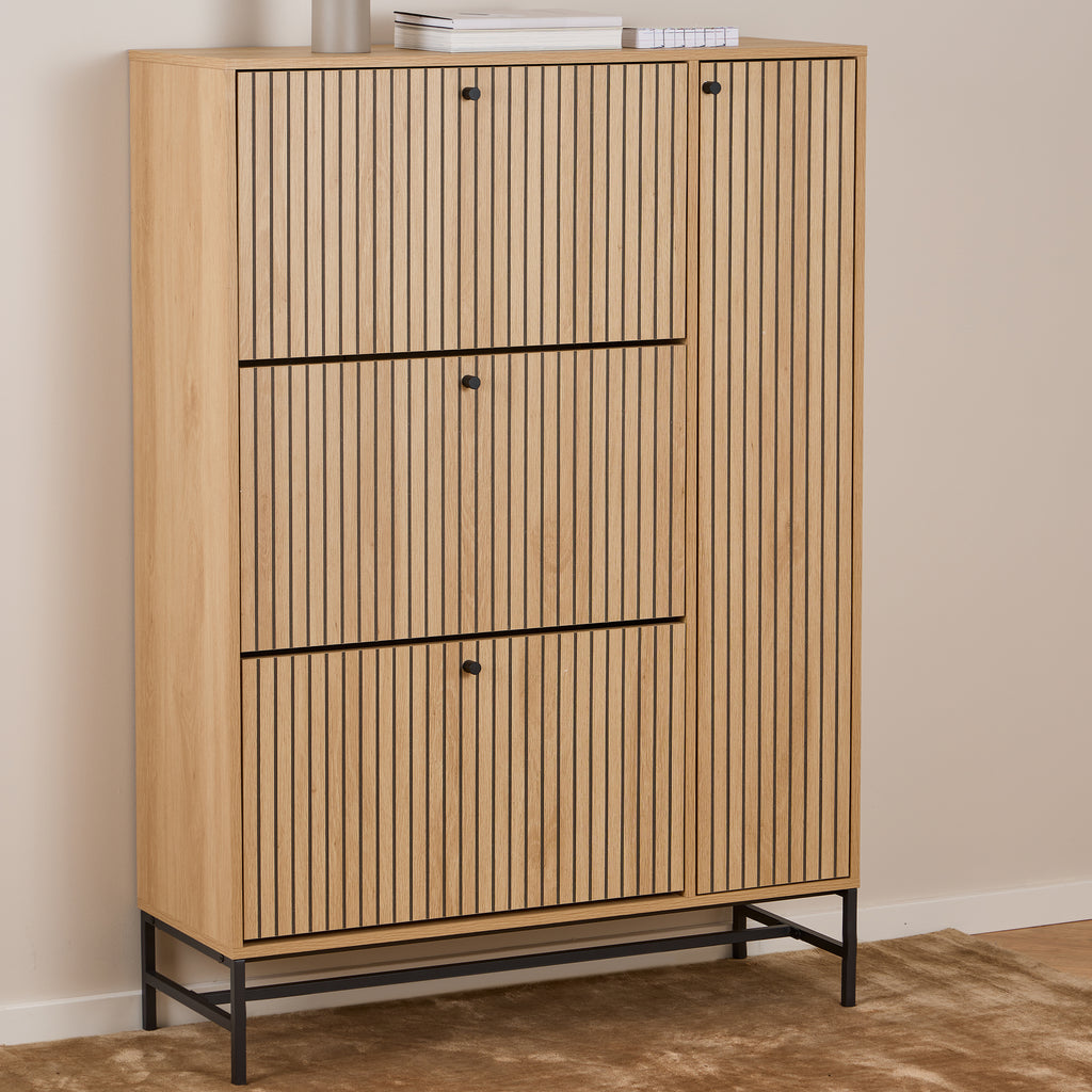 Albany Shoe Cabinet 1 Flip Down Door In Oak
