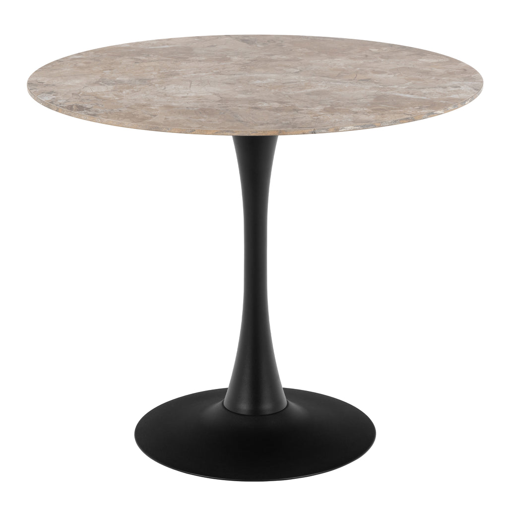 Malta Ceramic Round Dining Table Brown/Black 90x75 cm