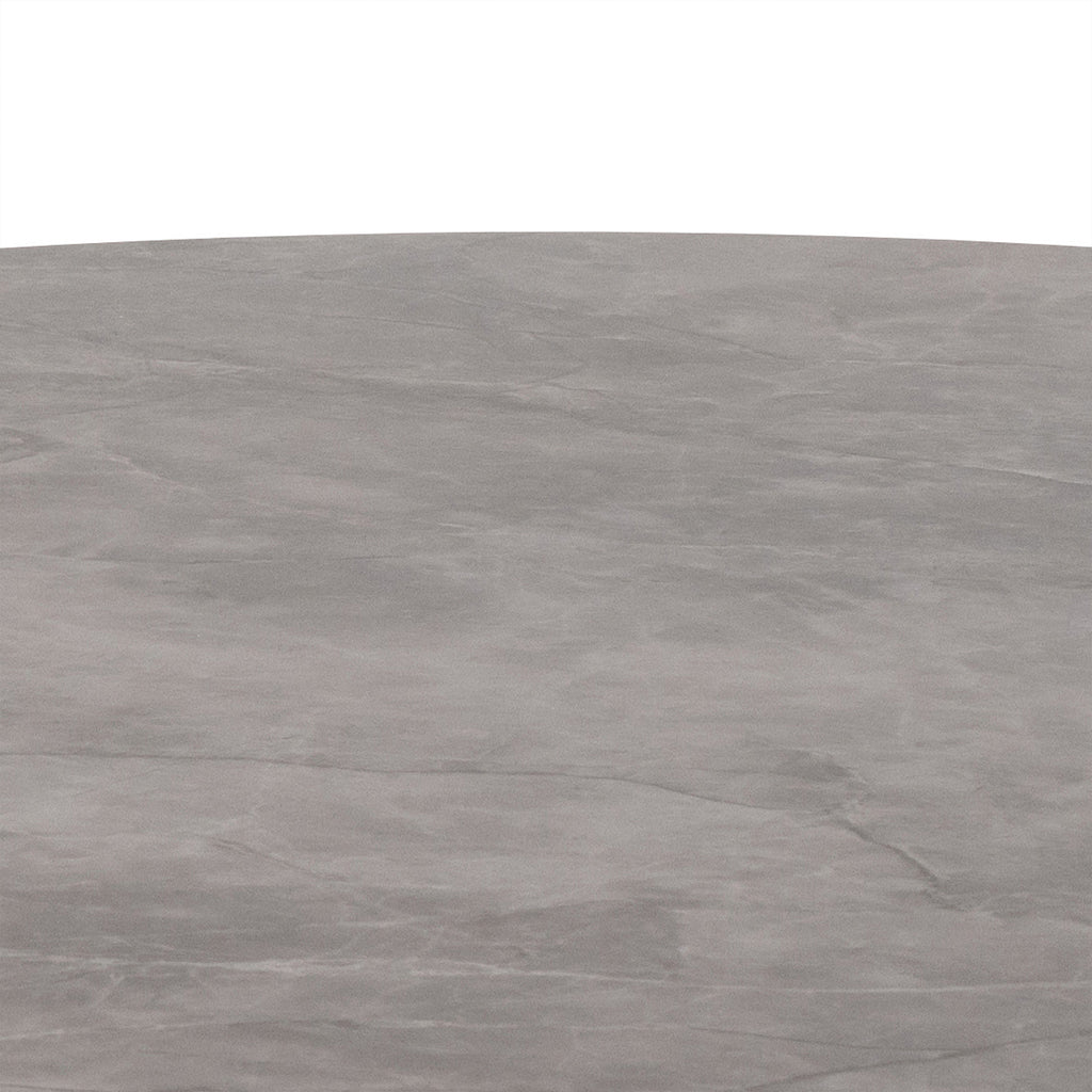 Malta Ceramic Round Dining Table Grey/Black 90x75 cm