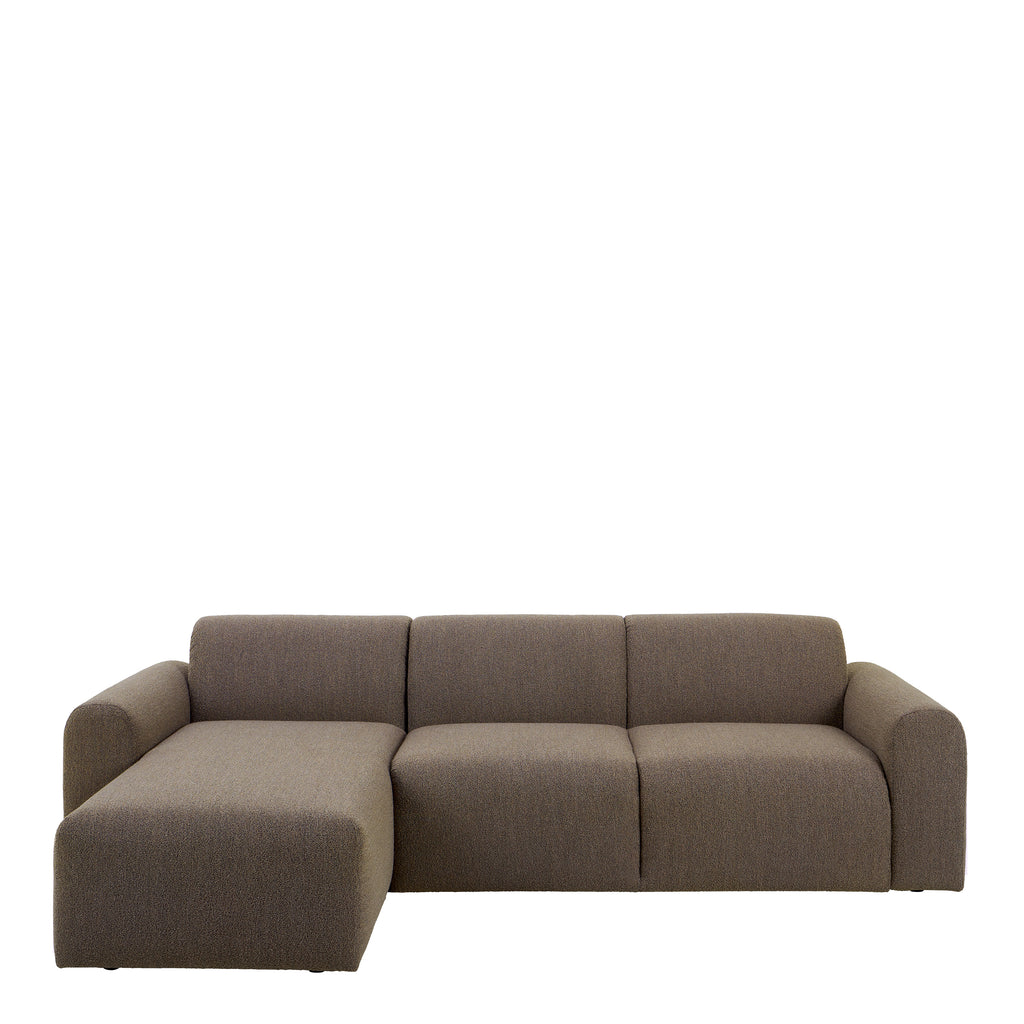 Midfield Right Hand Facing 2 Seater Chaise Longue in Boucle Taupe Fabric