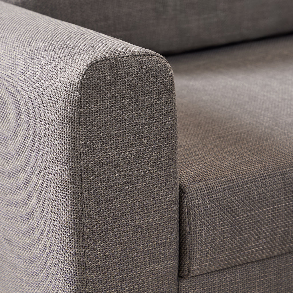 Omaha Right Hand Facing Corner Sofa in Light Grey Brown Fabric