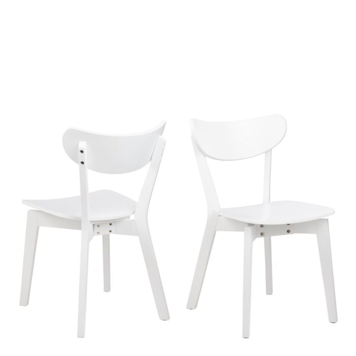 Roxby Square Dining Table in White 120x80cm includes 2 Roxby Dining Chairs in White
