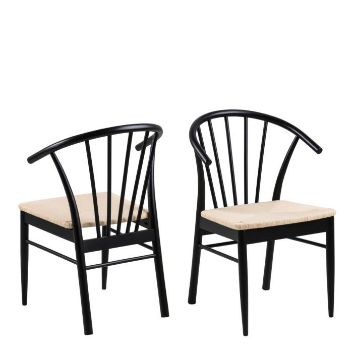 Montreux Round Extending Dining Table in Black 115-154cm includes 4 Cassandra Dining Chairs with Armrest in Black