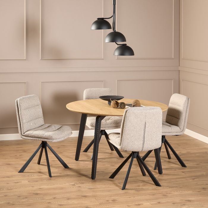 Dean Beige Swivel Dining Chair Set of 2