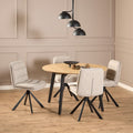 Dean Beige Swivel Dining Chair Set of 2