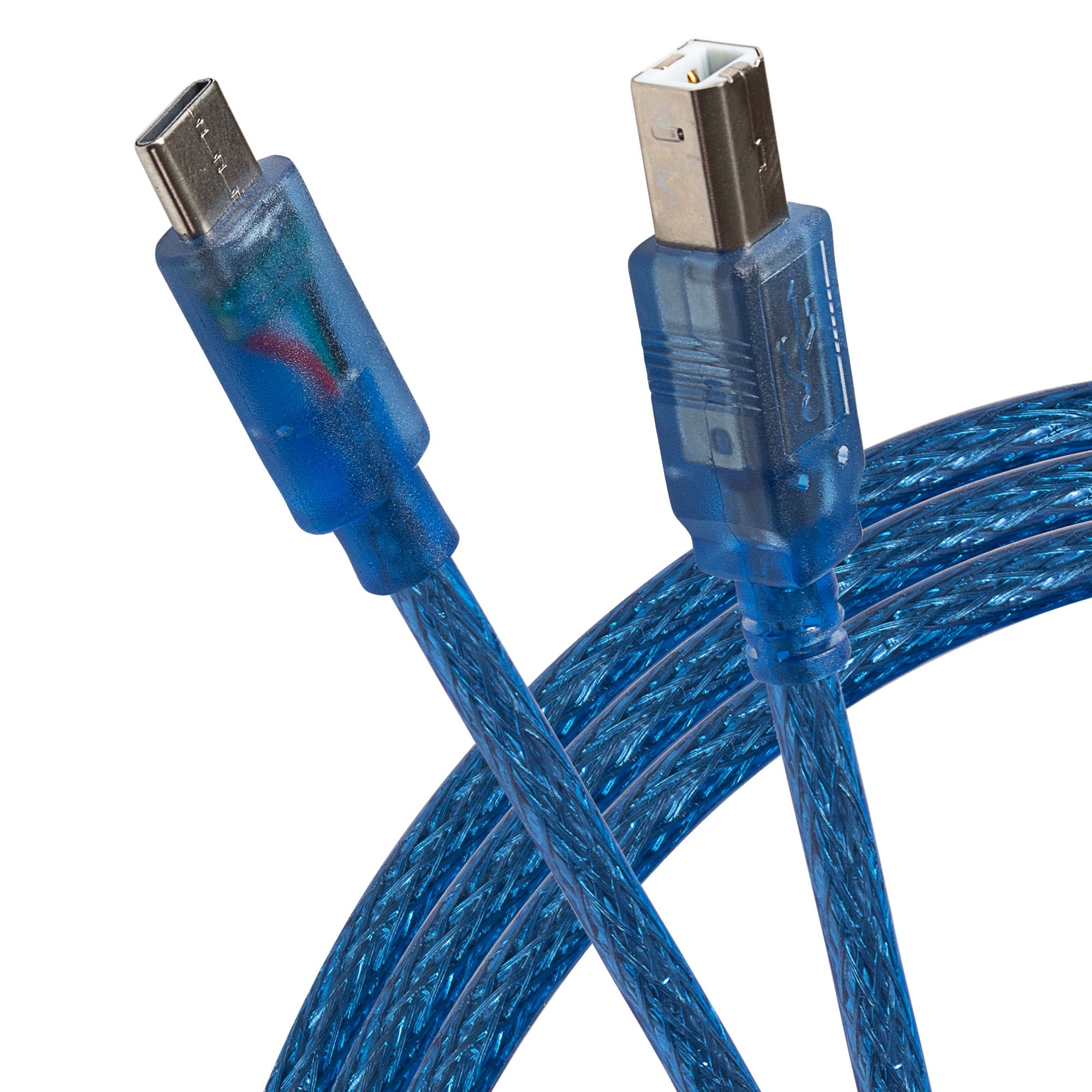 Maplin USB-C to USB-B Cable - Blue, 1m