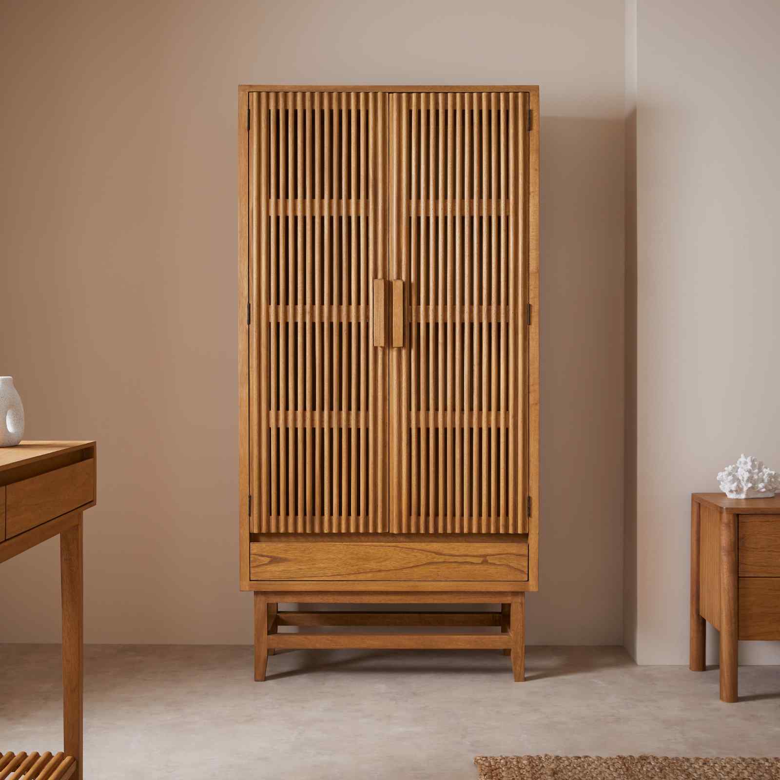 Melia Light Oak Wardrobe with Drawer