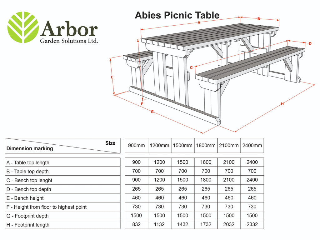 Abies Picnic Table Benches Set - Rustic Finish