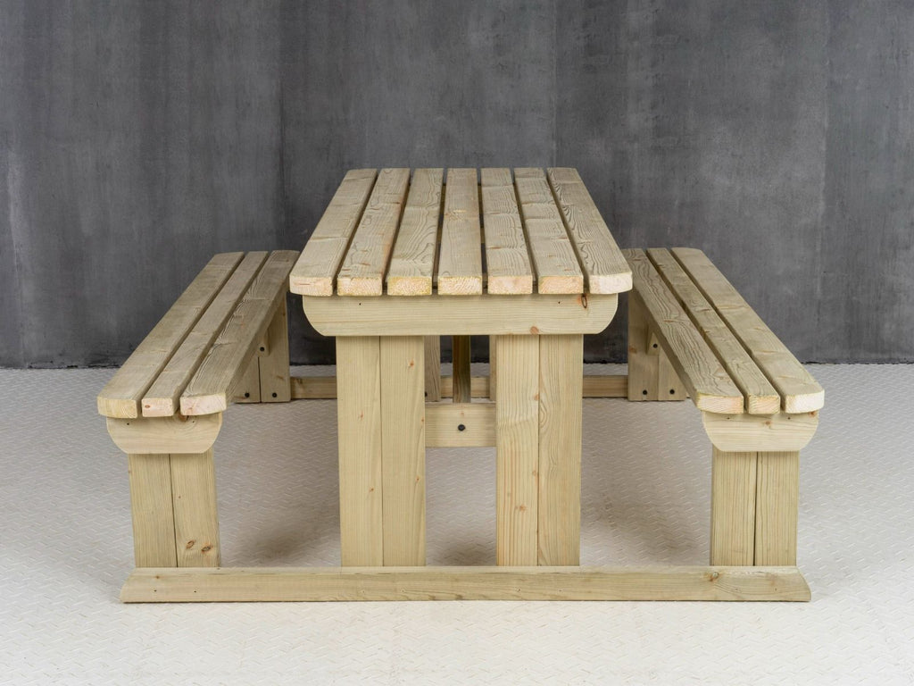 Abies Rounded Picnic Table and Benches Set