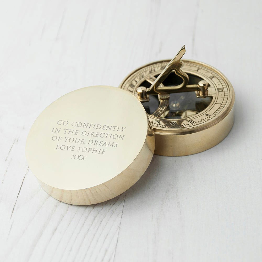 Adventurer's Brass Sundial And Compass