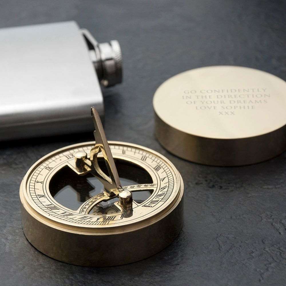 Adventurer's Brass Sundial And Compass