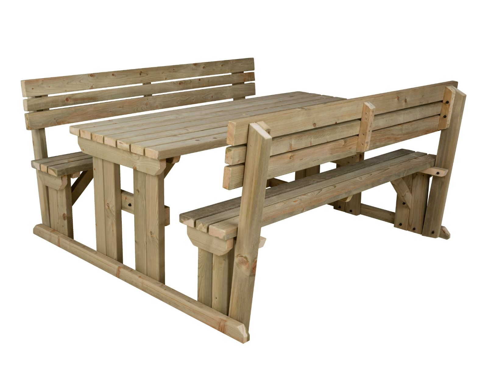 Alders Picnic Table Benches Set With Backrest