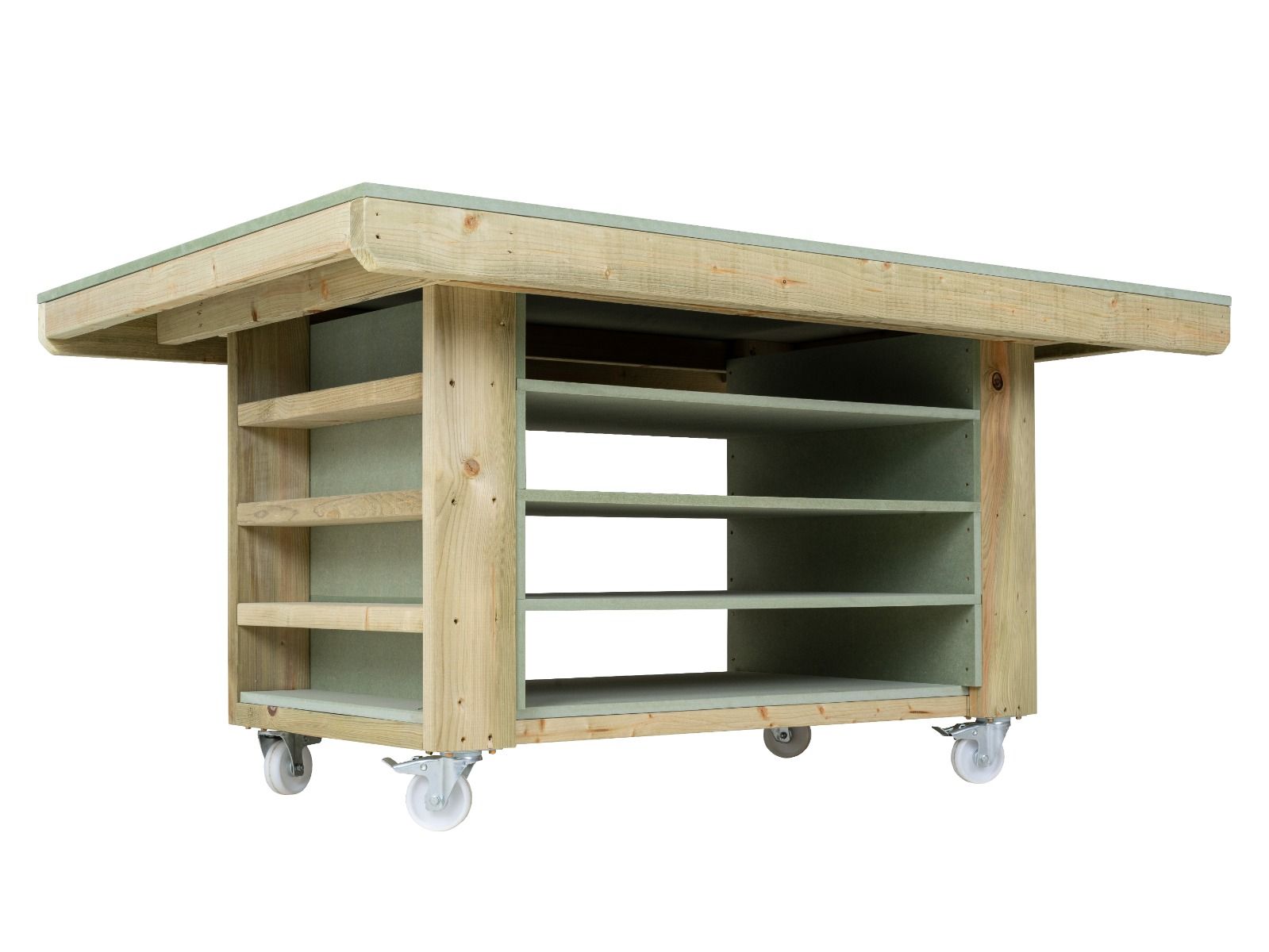 Art/craft table, project workbench with storage V.1.